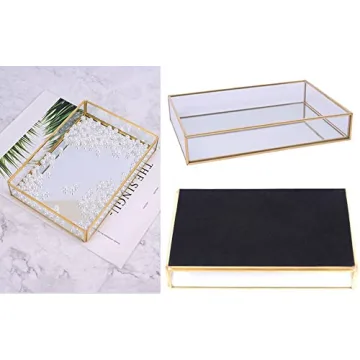 Elegant Sooyee Mirror Tray for Jewelry and Cosmetics