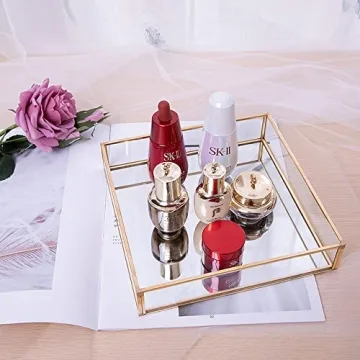 Elegant Sooyee Mirror Tray for Jewelry and Cosmetics
