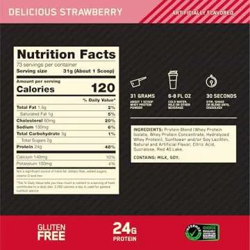 Optimum Nutrition Gold Standard Whey Protein 5lb Strawberry