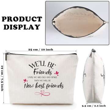 Xuniea 6 Pieces Girls Trip Gifts Favors | Friendship Makeup Bag Set