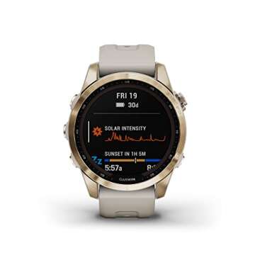 Garmin fenix 7S Sapphire Solar, Smaller adventure smartwatch, with Solar Charging Capabilities, Rugg...