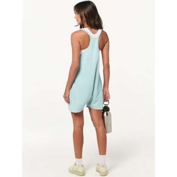 ANRABESS Womens Summer Casual Sleeveless Romper Loose Spaghetti Strap Overalls Shorts Jumpsuit with Pockets 2025 Clothes Large