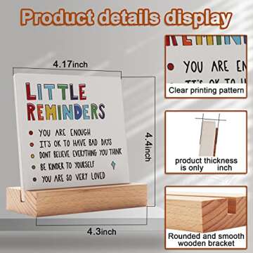 Mental Health Gift for Women, Little Reminders Office Decor Sign, Positivity Recovery Self Care Enco...