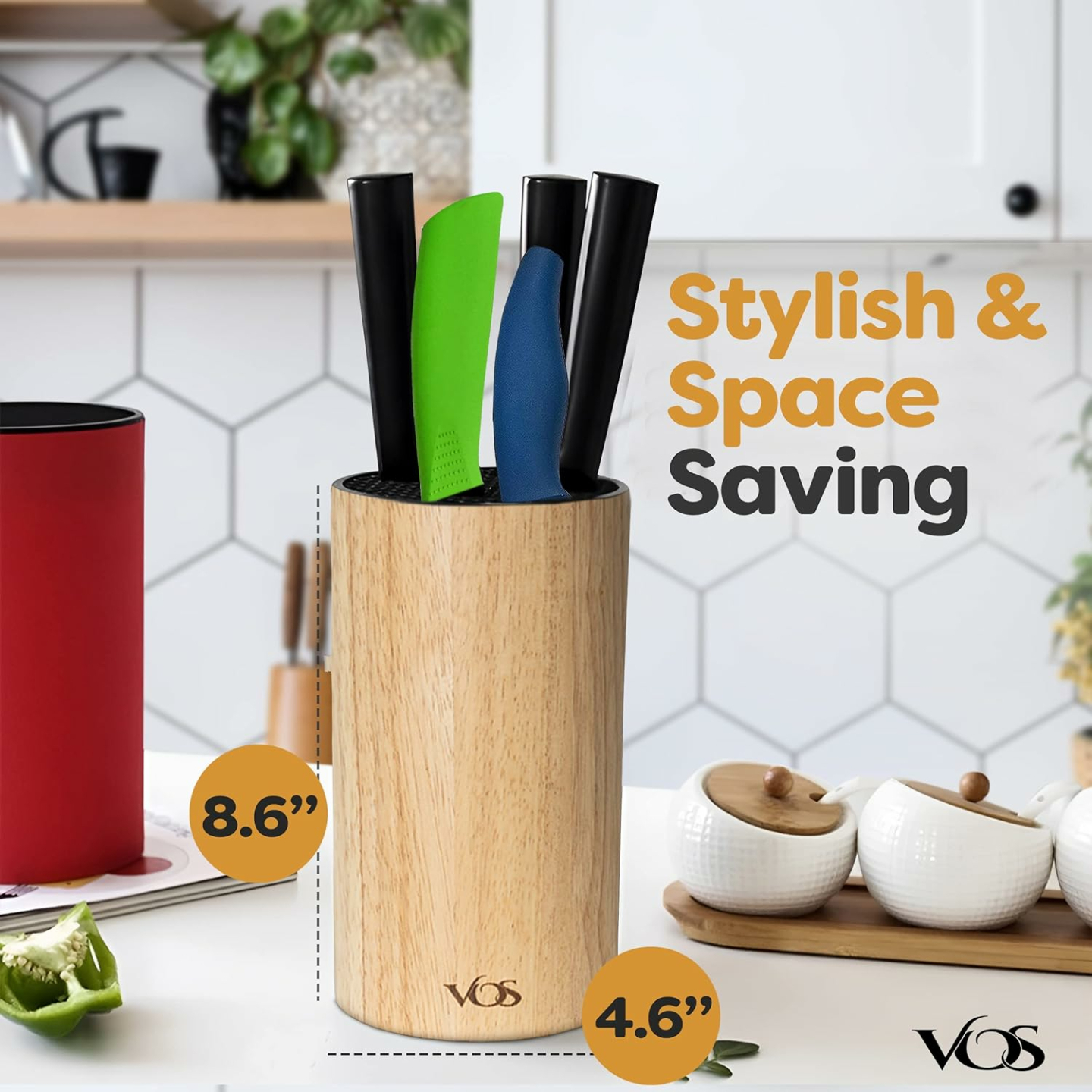 Vos Universal Knife Block for Sleek Kitchen Organization
