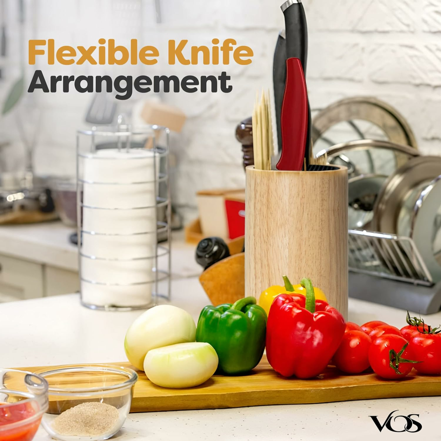 Vos Universal Knife Block for Sleek Kitchen Organization