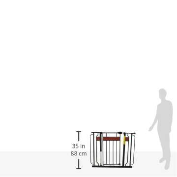 Regalo Home Accents Extra Wide Walk Thru Baby Gate, Includes Décor Hardwood, 4-Inch Extension Kit, 4-Inch Extension Kit, 4 Pack of Pressure Mount Kit and 4 Pack of Wall Cups and Mounting Kit