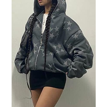 WINKEEY Vintage Zip up Hoodie for Y2K Style Enthusiasts