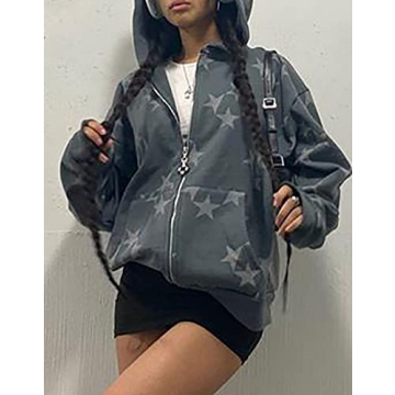 WINKEEY Vintage Zip up Hoodie for Y2K Style Enthusiasts