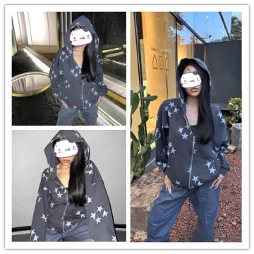 WINKEEY Vintage Zip up Hoodie for Y2K Style Enthusiasts