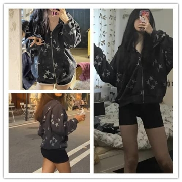 WINKEEY Vintage Zip up Hoodie for Y2K Style Enthusiasts