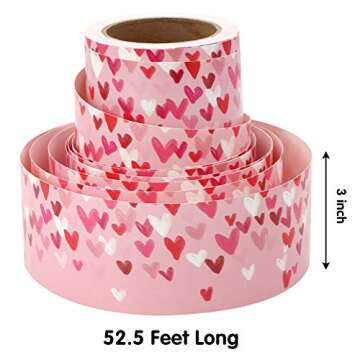 JOYIN 52.5ft Valentines Day Heart Borders Decorations, Red Pink White Heart Straight Border Trim for Classroom Decoration, Valentine Party Decor, Party Favor (Red Pink White)