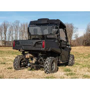 SuperATV Rear Windshield for 2014+ Honda Pioneer 700 | USA Made | Made of Lightly-Tinted 1/4” Poly...