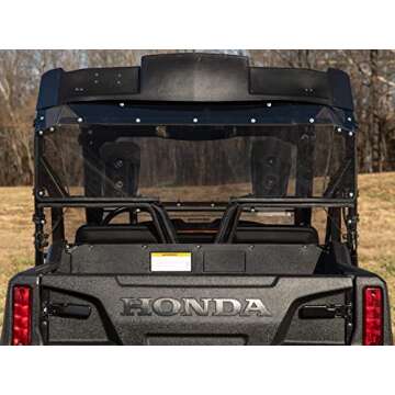 SuperATV Rear Windshield for Honda Pioneer 700 | Durable & Easy Install