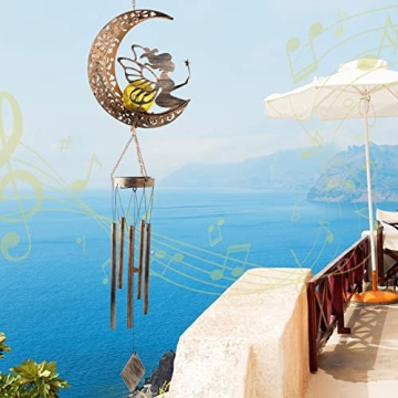 JOBOSI Solar Moon Fairy Wind Chimes Unique Women Gifts