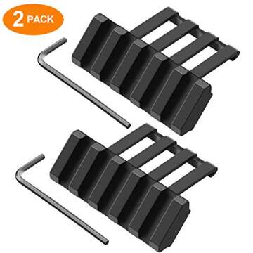 FENTUK Picatinny Offset Rail Mounts, 5 Slots 45 Degree Offset Picatinny Weaver Rail Mount Aluminum L...