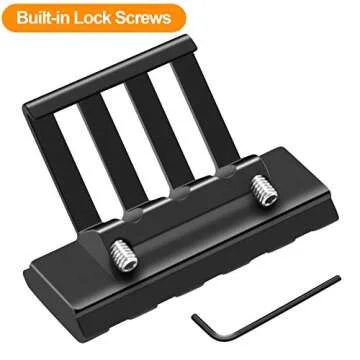 FENTUK Picatinny Offset Rail Mounts, 5 Slots 45 Degree Offset Picatinny Weaver Rail Mount Aluminum Low Profile Adapter for Flashlight Laser Sight Optics (5 Slot - 2 Pack)