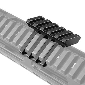 FENTUK Picatinny Offset Rail Mounts, 5 Slots 45 Degree Offset Picatinny Weaver Rail Mount Aluminum Low Profile Adapter for Flashlight Laser Sight Optics (5 Slot - 2 Pack)