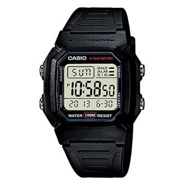 Casio W800H Unisex Digital Watch - 100M Water Resistant & LED Backlight