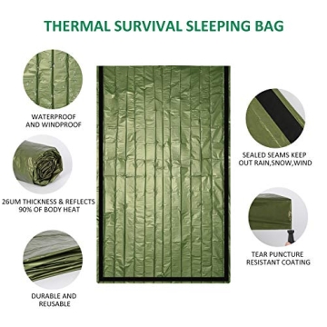 Zmoon Emergency Sleeping Bag 2 Pack Lightweight Survival Gear