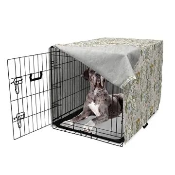 Stylish Ambesonne Floral Dog Crate Cover for Pets