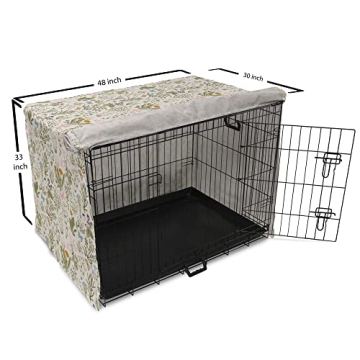 Stylish Ambesonne Floral Dog Crate Cover for Pets