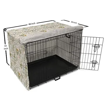 Stylish Ambesonne Floral Dog Crate Cover for Pets
