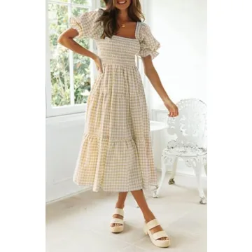 Elegant ZESICA Bohemian Summer Midi Dress for All Seasons