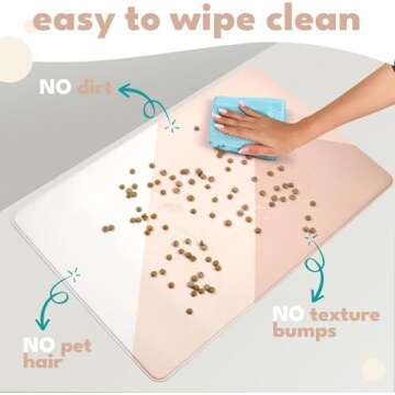 NALALAS Large Dog Mat for Food and Water, Cat Feeding Mat | Large Waterproof Dog Bowl Mat | Non-Slip Pet Food Mat for Floors | Dog Food Mats for Floors, Pet Mats for Food and Water | Easy to Clean