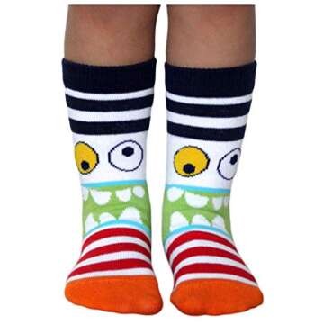 Jefferies Socks boys Monster Pattern Crew 6 Pair Pack Socks, Multi, 12-24 Months US
