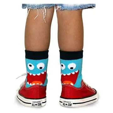Jefferies Socks boys Monster Pattern Crew 6 Pair Pack Socks, Multi, 12-24 Months US