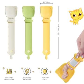 Idepet 4 Pack Cat Strip Feeder and Pet Food Mixing Spoon,3 Color Cats Stripe Squeeze Spoon Multifunctional Lickable Treat Feeding Dispenser for Cat Liquid Snack and Wet Food