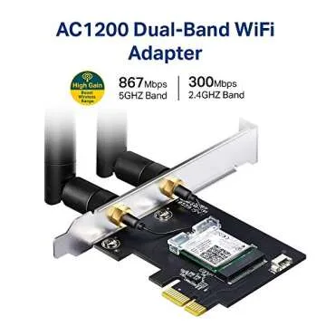 TP-Link AC1200 PCIe WiFi Card for PC (Archer T5E) - Bluetooth 4.2, Dual Band Wireless Network Card (2.4Ghz and 5Ghz) for Gaming, Streaming, Supports Windows 11/10, 8.1, 8, 7 (32/64-bit)