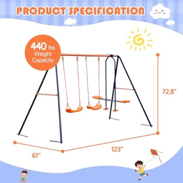 Nova Microdermabrasion Swing Set for Kids - Safe & Fun Outdoor Play