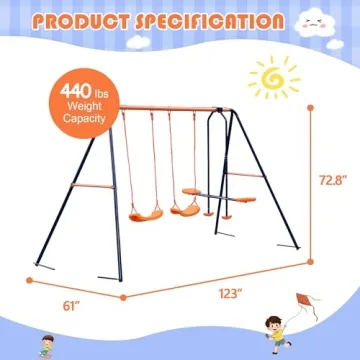 Nova Microdermabrasion Swing Set for Kids - Safe & Fun Outdoor Play