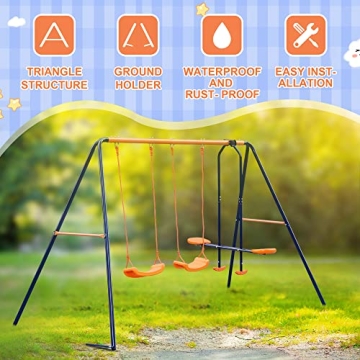 Nova Microdermabrasion Swing Set for Kids - Safe & Fun Outdoor Play
