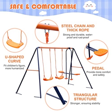 Nova Microdermabrasion Swing Set for Kids - Safe & Fun Outdoor Play