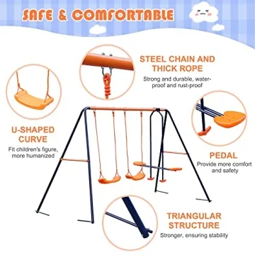 Nova Microdermabrasion Swing Set for Kids - Safe & Fun Outdoor Play