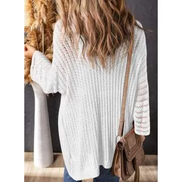 Dokotoo Cardigan Sweaters for Women Summer Lightweight Cardigans Spring Womens Fashion 2024 Vacation Beach Cruise Outfits for Women 2024 Resort Wear Clothes Clothing Bathing Suit Cover Up White