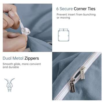 JELLYMONI Queen Size Cotton Duvet Cover Set - Soft & Stylish