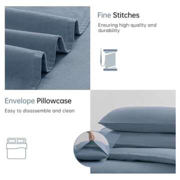 JELLYMONI Queen Size Cotton Duvet Cover Set - Soft & Stylish