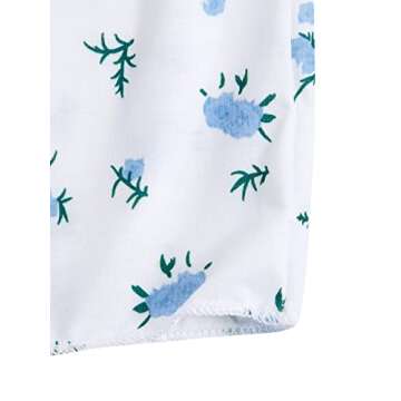 Verdusa Women's 2-Piece Button Down Short Sleeve Ditsy Floral Button Front Sleepwear Loungewear PJ Set White M