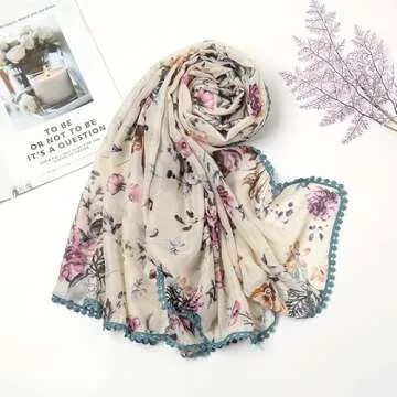 Yeieeo Bohemian Floral Scarf for Women - Stylish Wraps