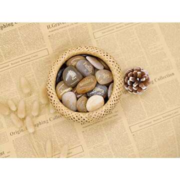 Majorhouse 52pcs Engraved Inspirational Stones for Encouragement and Gifts