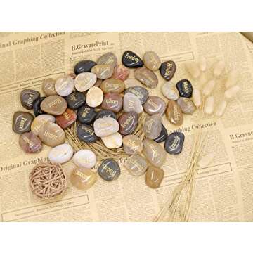Majorhouse 52 Inspirational Engraved Stones Set for Gifts