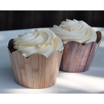 Woodgrain Cupcake Wrappers for Any Celebration