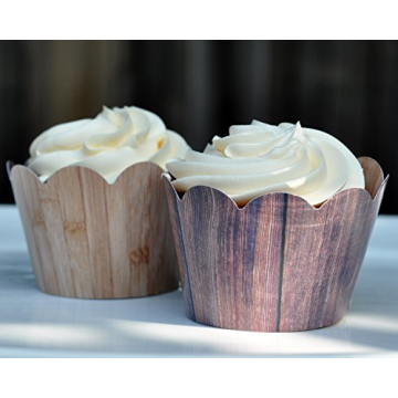 Woodgrain Cupcake Wrappers for Any Celebration