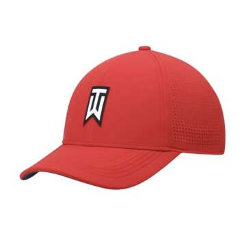 Nike Men's Adult Tiger Woods Legacy91 Golf Dri-Fit Flex Fit Cap - Red