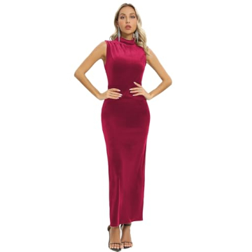 Capuffy Backless Velvet Maxi Dress for Formal Occasions