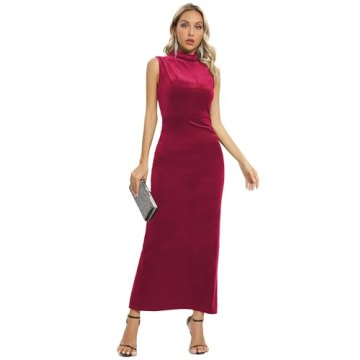 Capuffy Backless Velvet Maxi Dress for Formal Occasions