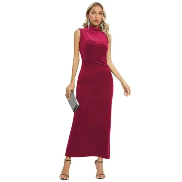 Capuffy Backless Velvet Maxi Dress for Formal Occasions